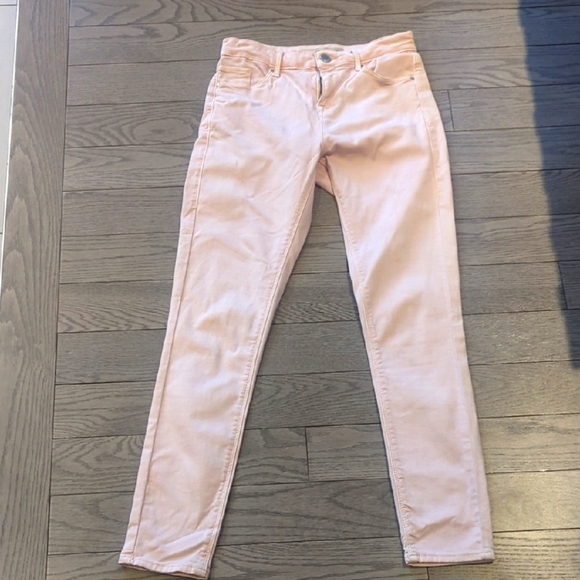 Topshop Moto Leigh Light Pink Super Soft Stretch Jeans - Size 26 Great Condition - Picture 1 of 5